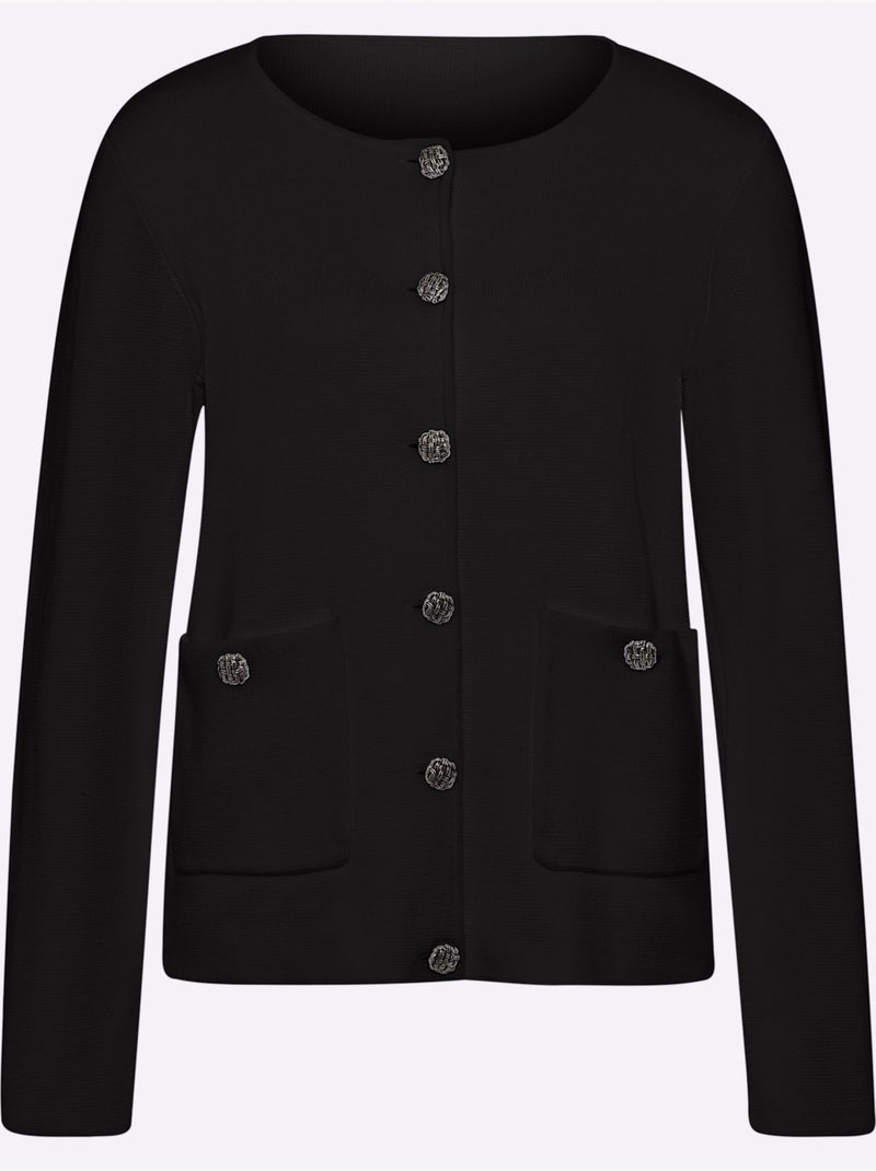 Gilet Fin Tricot Milanais - Taille Standard - Helline Noir - Kiabi