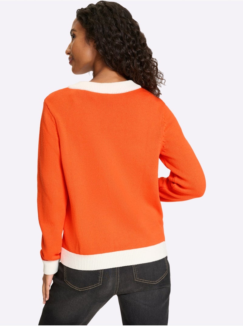 Gilet Finitions Contrastées - Taille Standard - Helline Orange - Kiabi