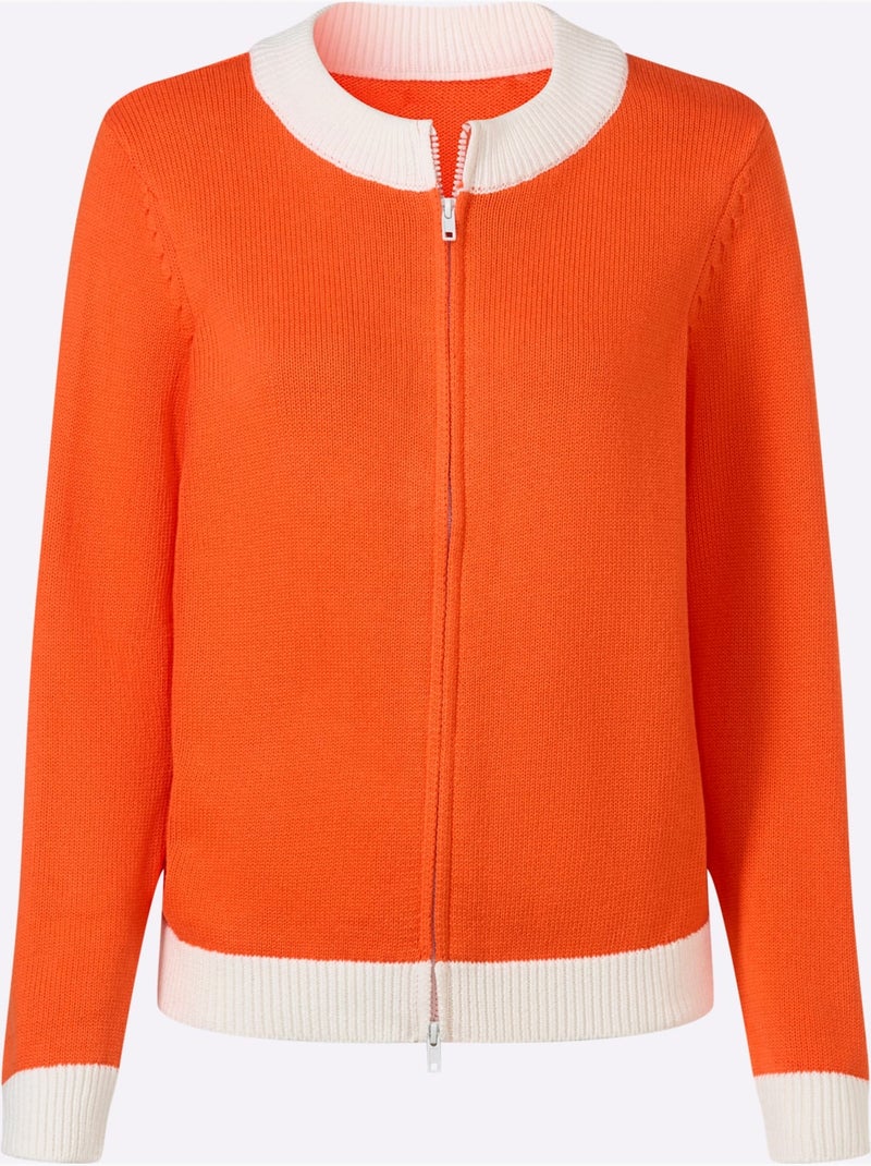 Gilet Finitions Contrastées - Taille Standard - Helline Orange - Kiabi