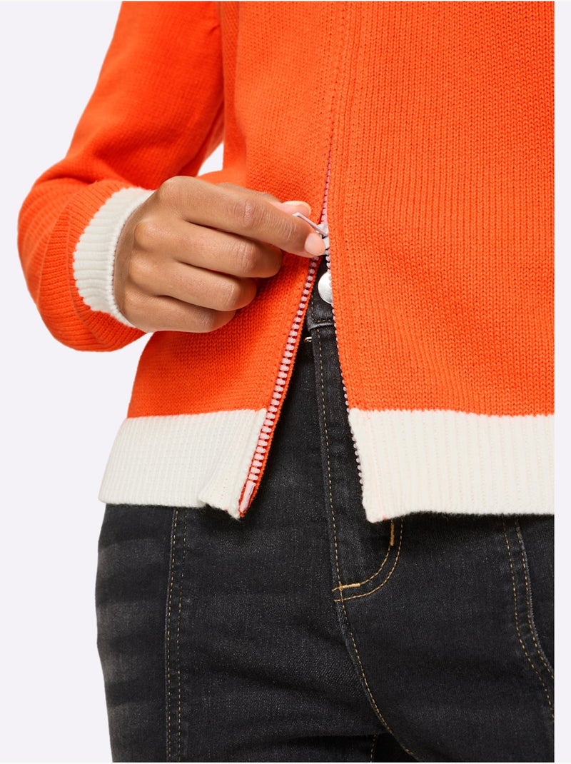 Gilet Finitions Contrastées - Taille Standard - Helline Orange - Kiabi