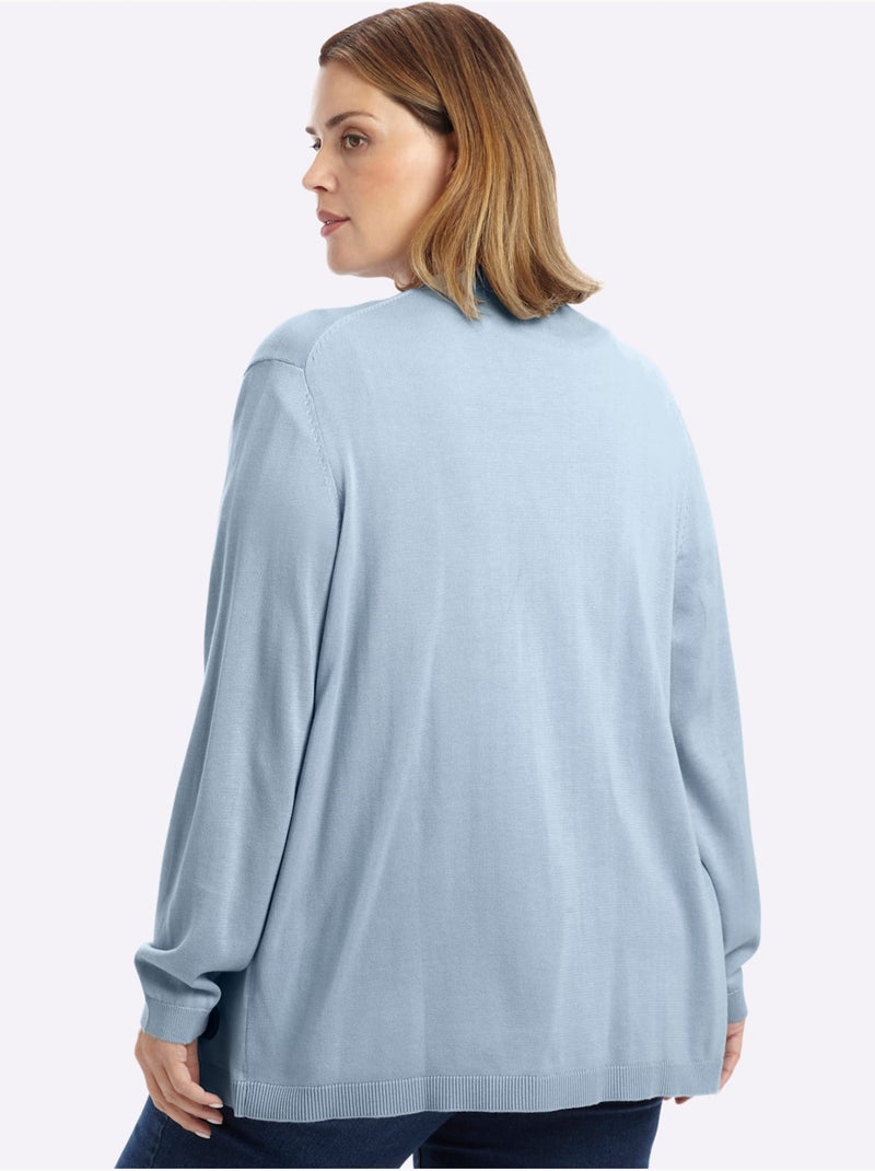 Gilet Forme Longue Confortable - Taille Standard - Sheego Bleu clair - Kiabi
