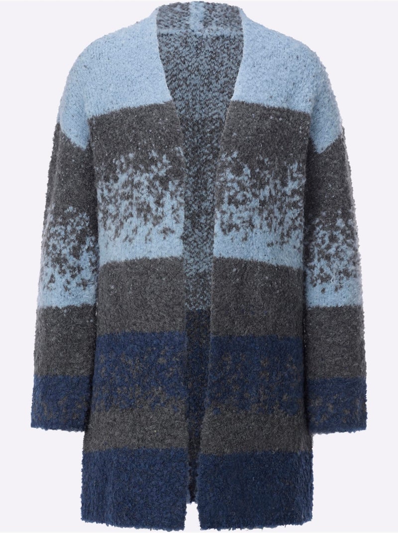 Gilet Forme Ouverte Et Longue Tendance - Taille Standard - Helline Bleu Gris anthracite Gris - Kiabi
