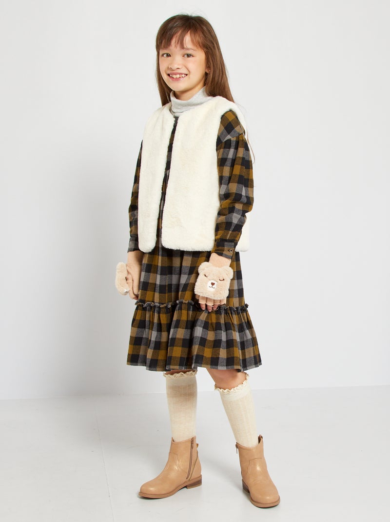 Gilet fourrure sans manches blanc - Kiabi