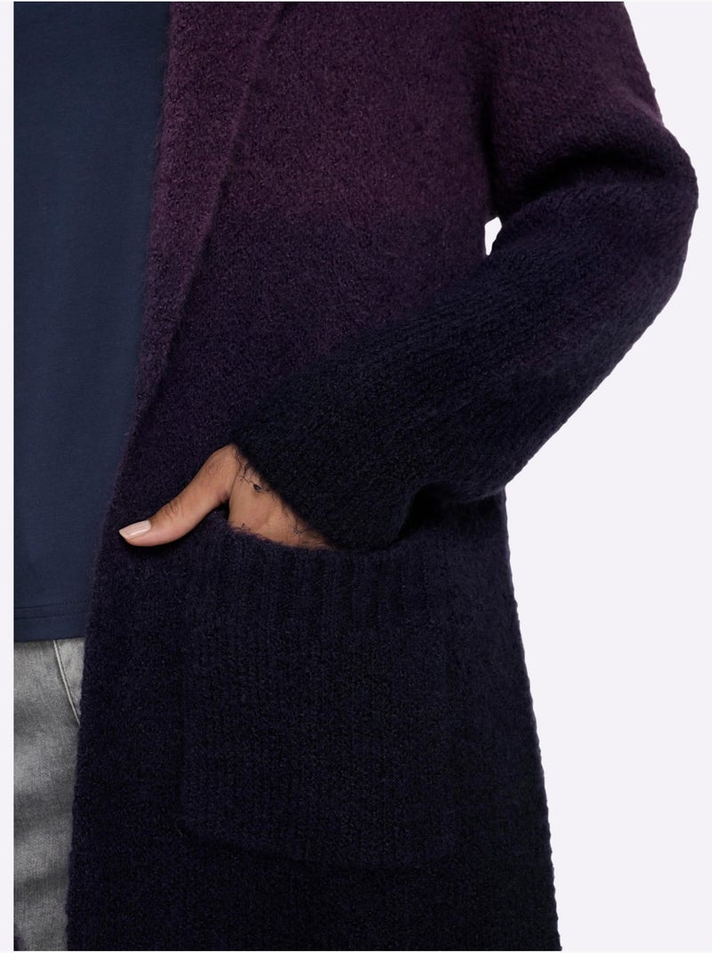 Gilet franges tendance - taille standard - helline Bleu Violet - Kiabi