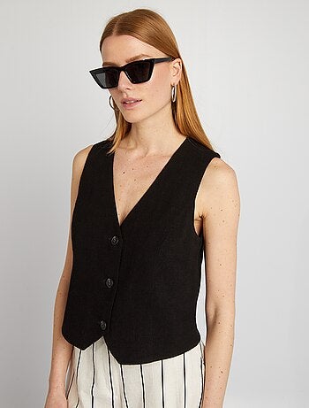 Gilet garçon de café en lin mélangé