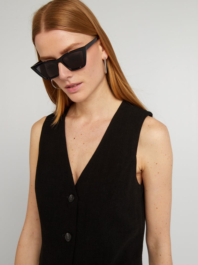 Gilet garçon de café en lin mélangé noir - Kiabi
