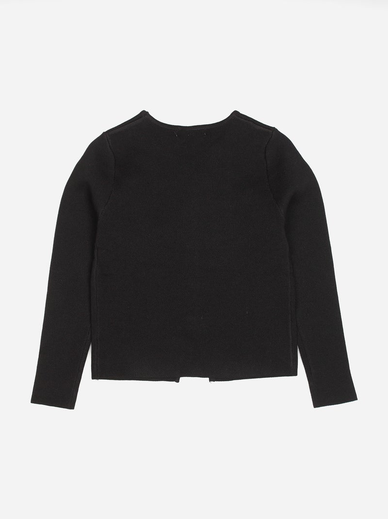 Gilet gauffré piqué Noir - Kiabi
