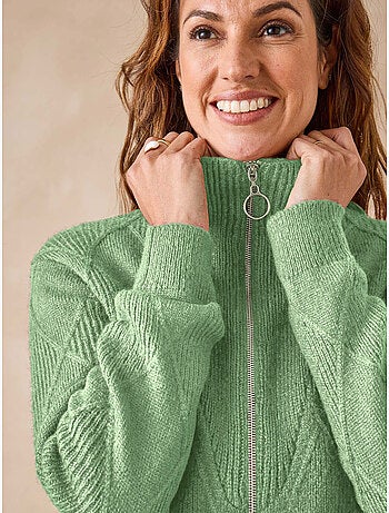 Gilet géométrique col montant zippé - DAXON