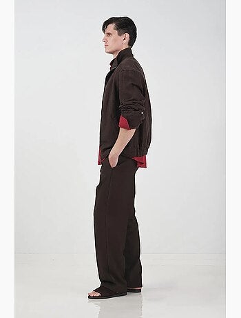 Gilet giesto pour homme, en tencel et lin uni, avec col de veste giesto