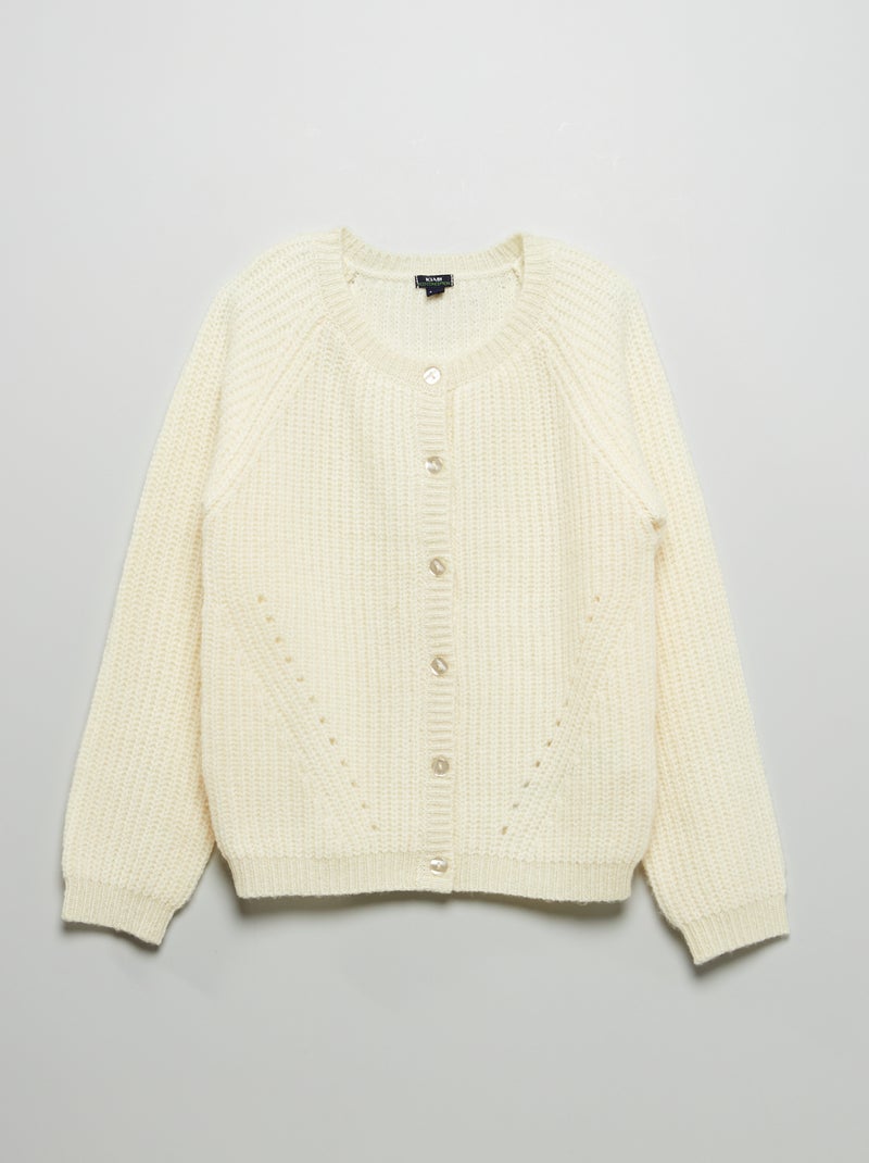 Gilet grosse jauge avec fils brillants Blanc - Kiabi
