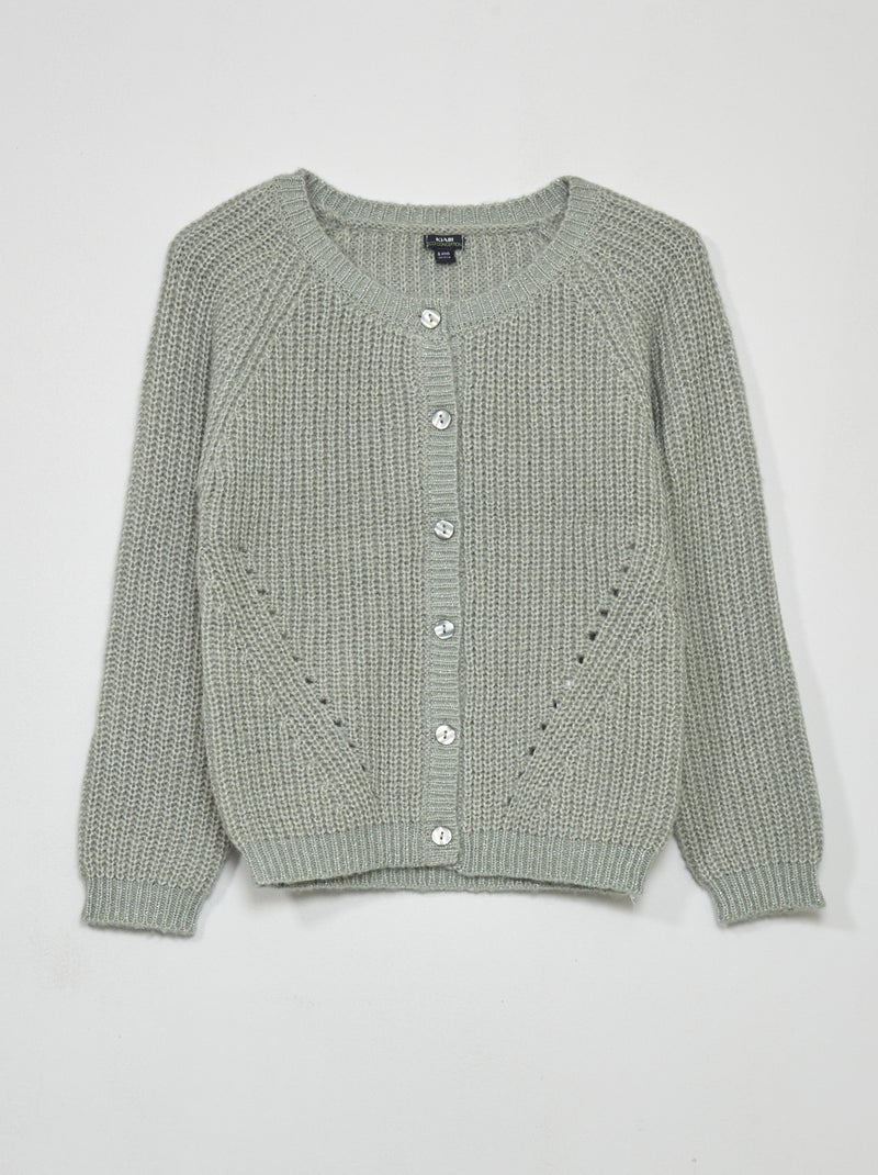 Gilet grosse jauge avec fils brillants Gris - Kiabi