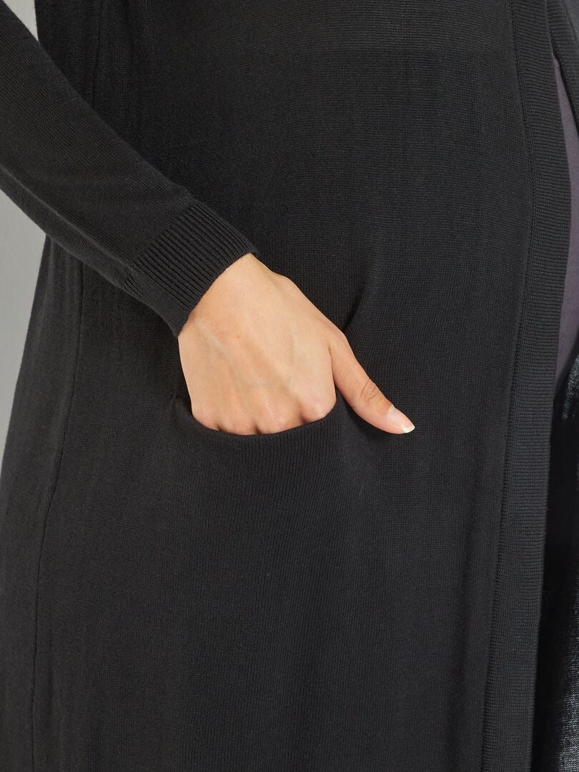 Gilet grossesse mi-long en maille Noir - Kiabi