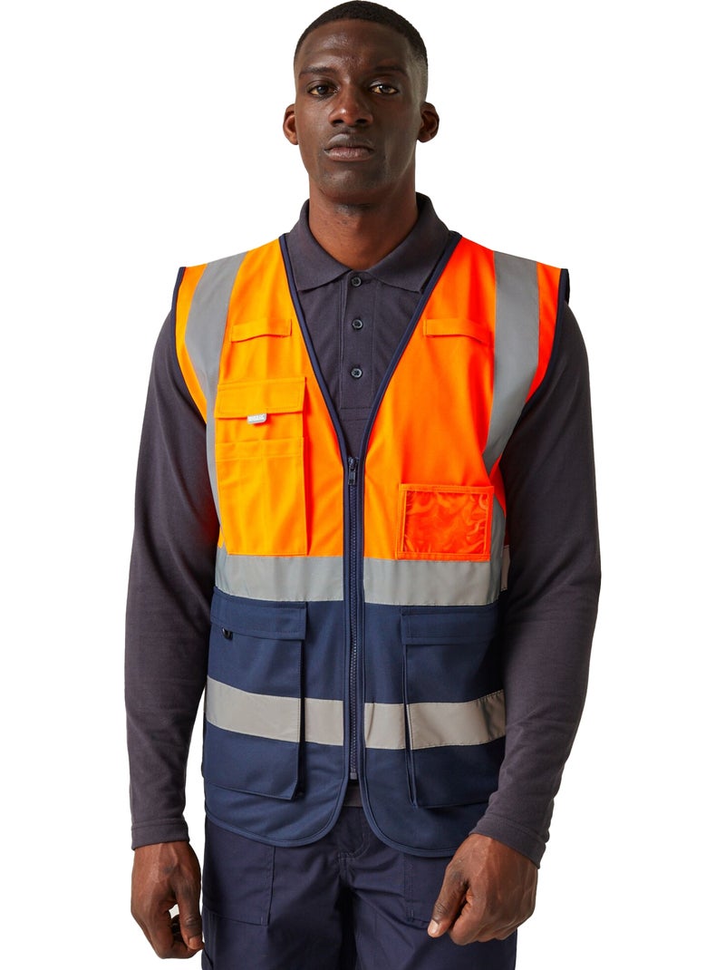 Gilet haute visibilité - regatta professional Bleu Jaune Bleu - Kiabi
