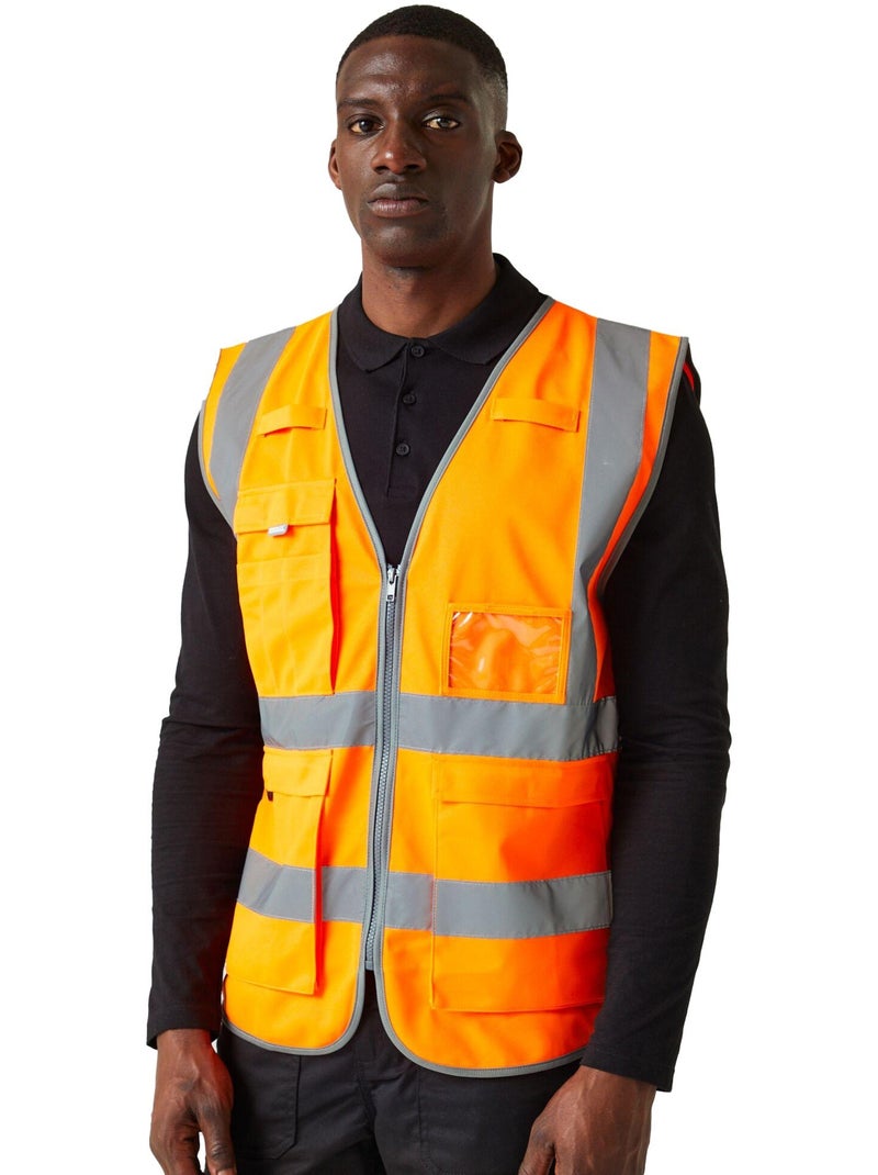 Gilet haute visibilité pro executive - regatta Bleu/Orange/Jaune - Kiabi