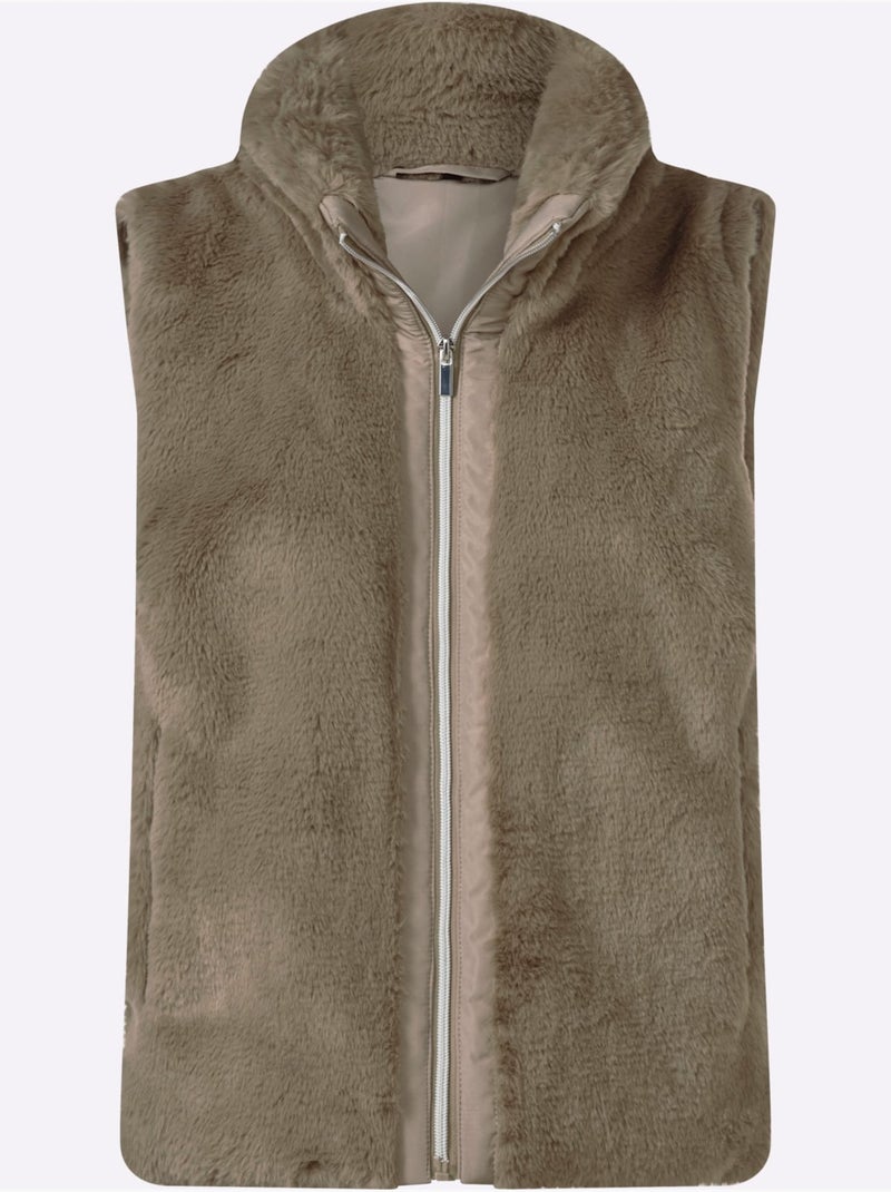 Gilet Imitation Fourrure Allure Tendance - Taille Standard - Witt Beige - Kiabi