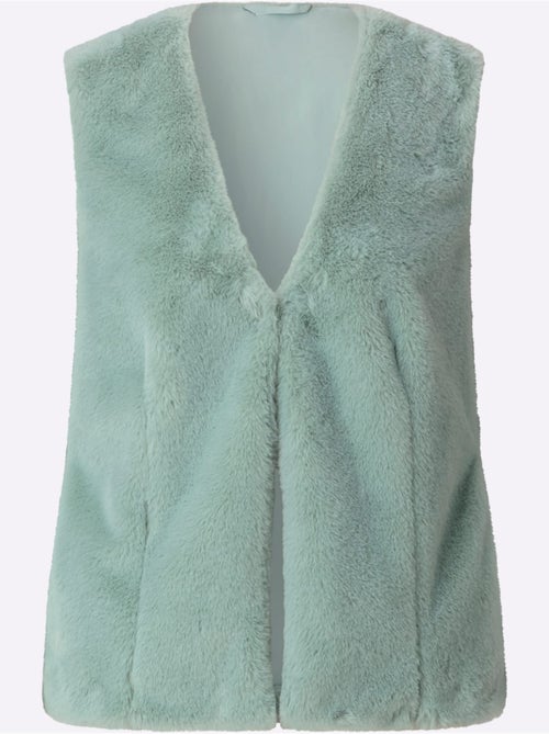 Gilet imitation fourrure coupe courte mode - taille standard - witt - Kiabi Gilet imitation fourrure coupe courte mode - taille standard - witt - Kiabi