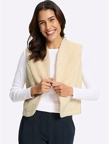 Gilet imitation fourrure fermeture crochet discrète - taille standard - witt
