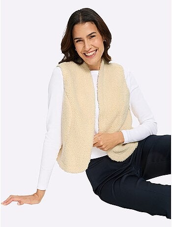 Gilet imitation fourrure fermeture crochet discrète - taille standard - witt