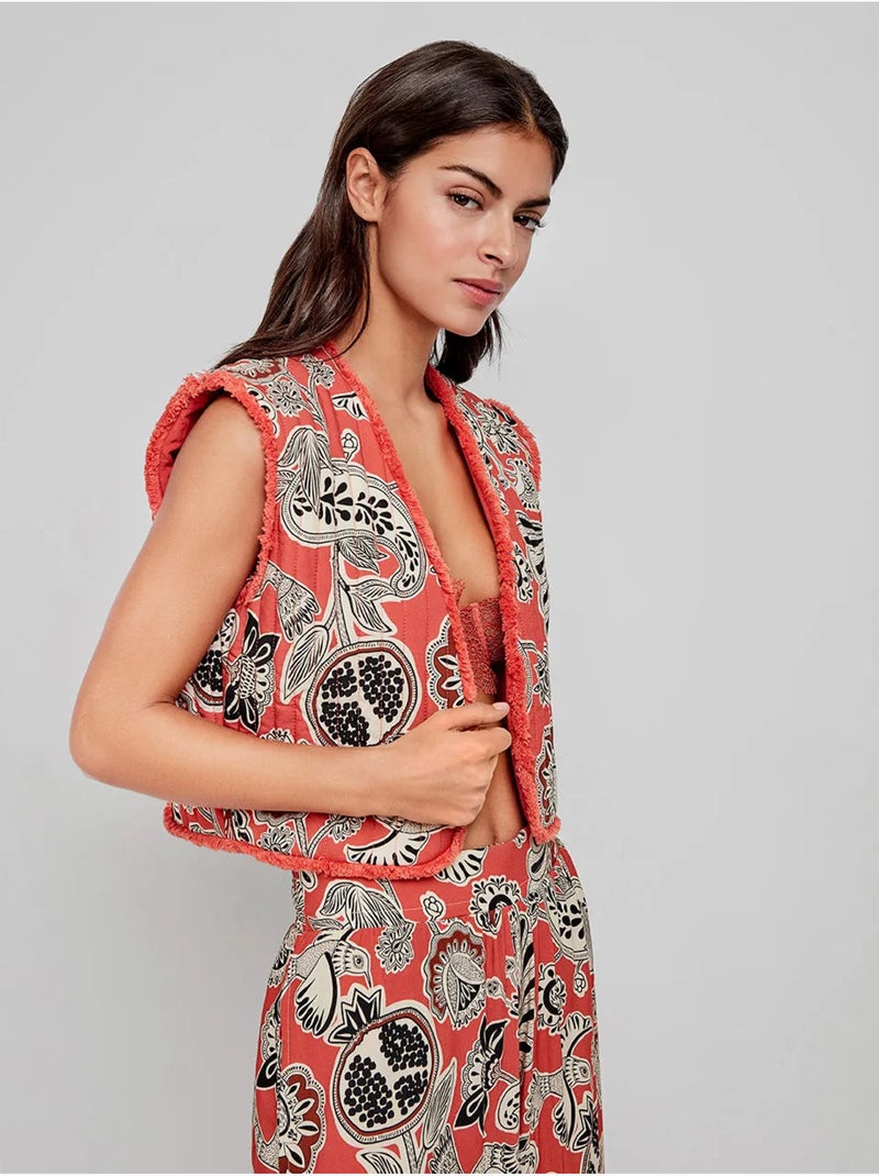 Gilet imprimé sans manches Multicolore - Kiabi