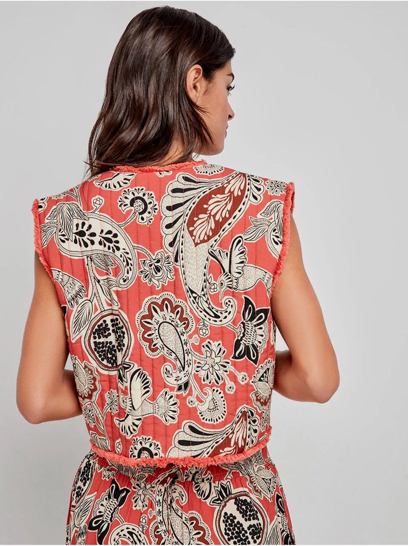 Gilet imprimé sans manches Multicolore - Kiabi