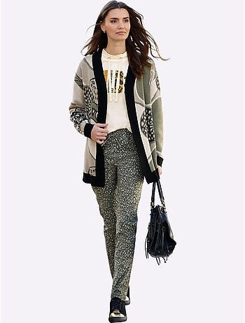 Gilet Jacquard Doux Comme Du Cachemire - Taille Standard - Moda Vilona