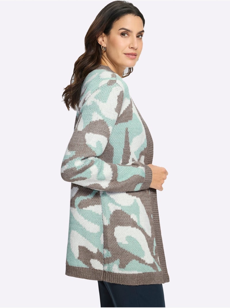 Gilet Jacquard Doux Et Moelleux - Taille Standard - Witt Menthe/Gris/Blanc - Kiabi