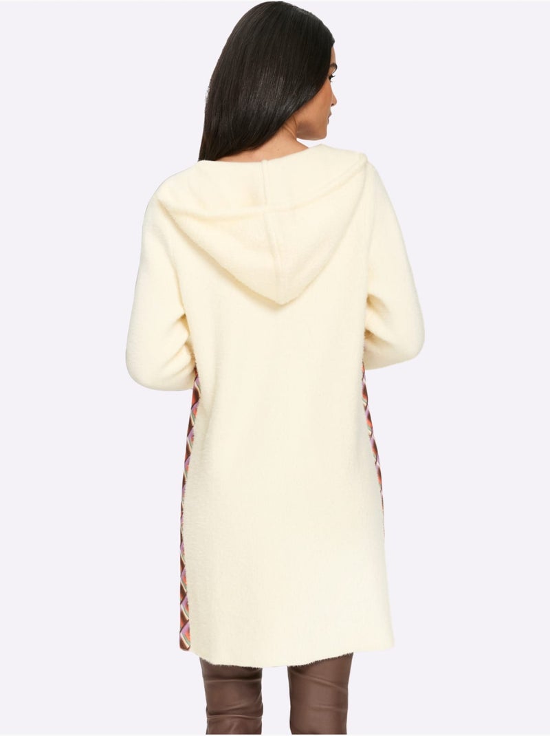 Gilet Jacquard Empiècements Contrastés Modernes - Taille Standard - Helline Ivoire - Kiabi
