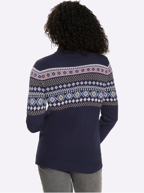 Gilet Jacquard Finitions Côtelées - Taille Standard - Moda Vilona - Kiabi