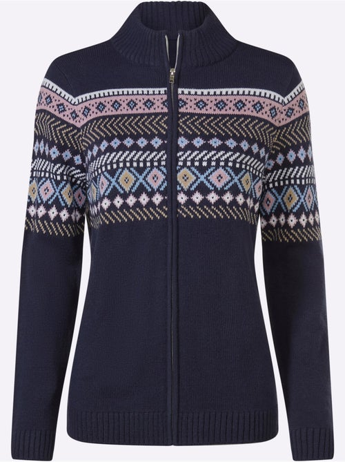 Gilet Jacquard Finitions Côtelées - Taille Standard - Moda Vilona - Kiabi