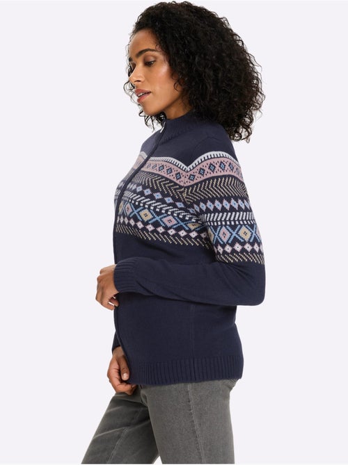 Gilet Jacquard Finitions Côtelées - Taille Standard - Moda Vilona - Kiabi