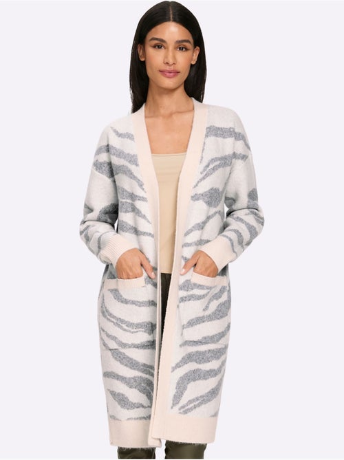 Gilet Jacquard Joli Jacquard à L'aspect Animal - Taille Standard - Helline - Kiabi