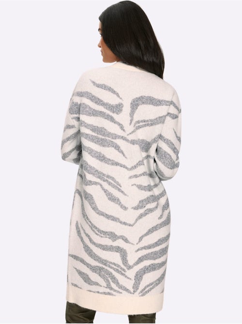 Gilet Jacquard Joli Jacquard à L'aspect Animal - Taille Standard - Helline - Kiabi