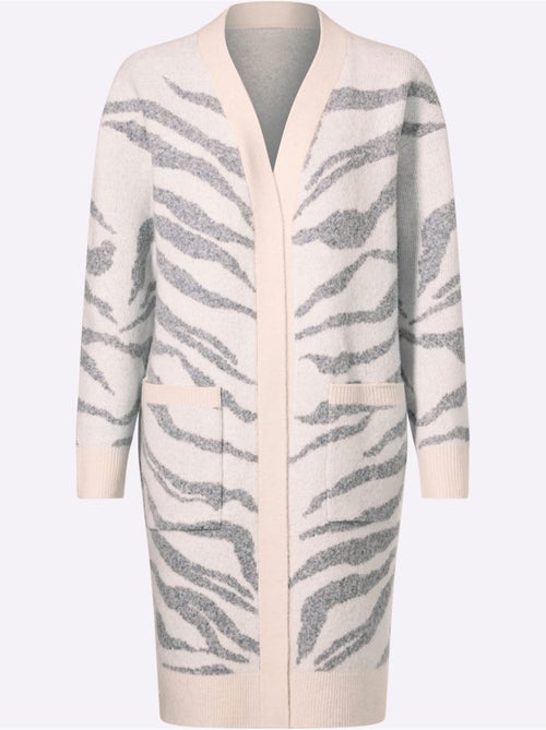 Gilet Jacquard Joli Jacquard à L'aspect Animal - Taille Standard - Helline - Kiabi