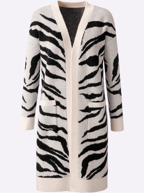 Gilet Jacquard Joli Jacquard à L'aspect Animal - Taille Standard - Helline - Kiabi