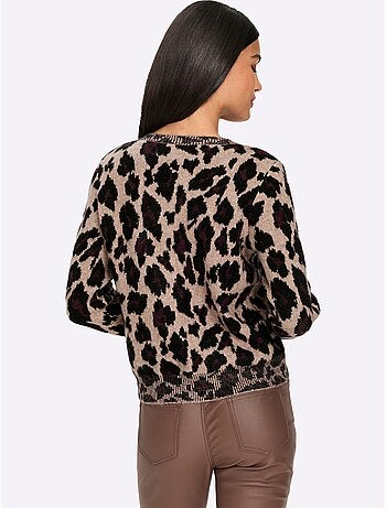 Gilet Jacquard Joli Jacquard à L'aspect Animal - Taille Standard - Helline