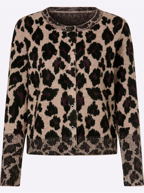Gilet jacquard joli jacquard à l'aspect animal - taille standard - helline - Kiabi