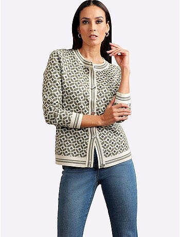 Gilet jacquard joli motif jacquard - taille standard - helline