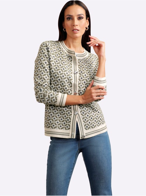 Gilet jacquard joli motif jacquard - taille standard - helline - Kiabi Gilet jacquard joli motif jacquard - taille standard - helline - Kiabi