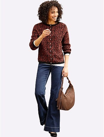 Gilet jacquard joli motif léopard - taille standard - helline