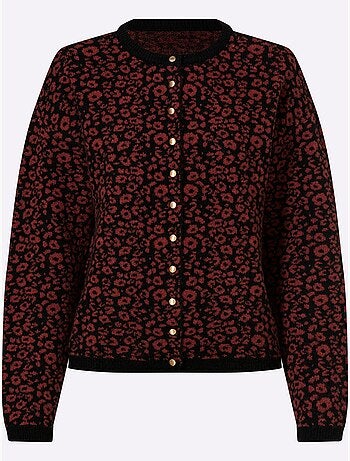 Gilet jacquard joli motif léopard - taille standard - helline