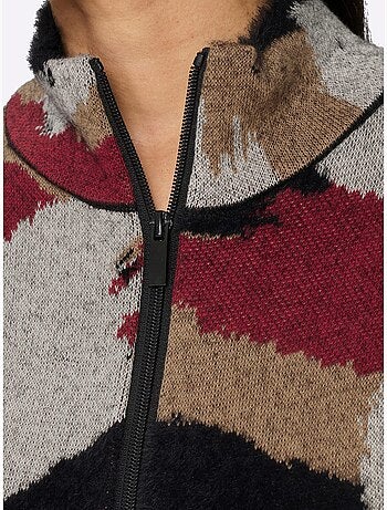 Gilet jacquard motif camouflage tendance - taille standard - helline