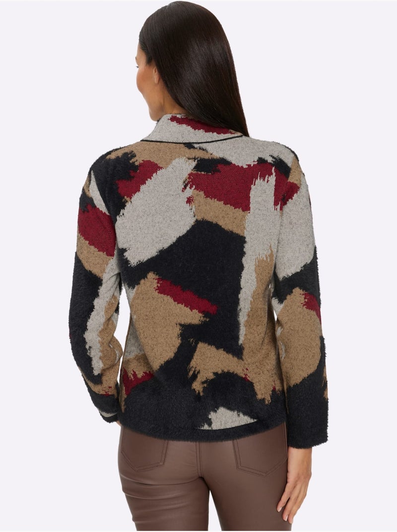 Gilet jacquard motif camouflage tendance - taille standard - helline Noir Rouge - Kiabi