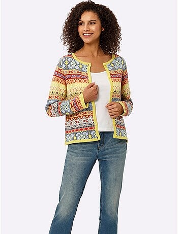 Gilet Jacquard Motif Jacquard Original - Taille Standard - helline