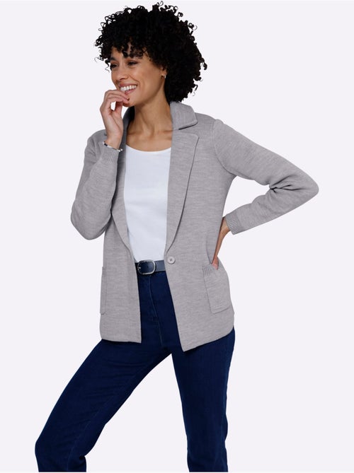 Gilet jacquard poches plaquées - taille standard - moda vilona - Kiabi Gilet jacquard poches plaquées - taille standard - moda vilona - Kiabi