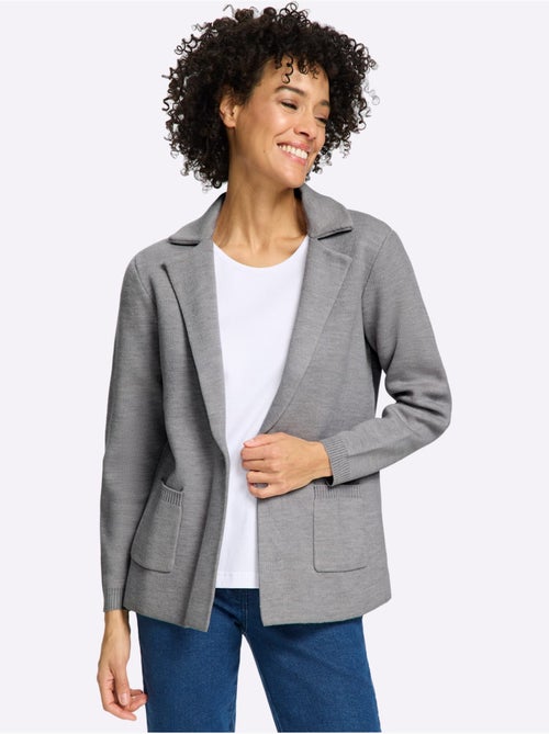 Gilet jacquard poches plaquées - taille standard - moda vilona - Kiabi Gilet jacquard poches plaquées - taille standard - moda vilona - Kiabi