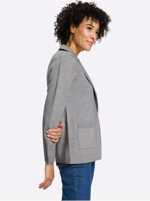 Gilet jacquard poches plaquées - taille standard - moda vilona - Kiabi Gilet jacquard poches plaquées - taille standard - moda vilona - Kiabi