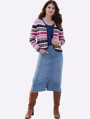 Gilet Jacquard Pur Coton - Taille Standard - Moda Vilona
