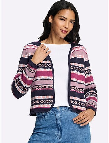 Gilet Jacquard Pur Coton - Taille Standard - Moda Vilona