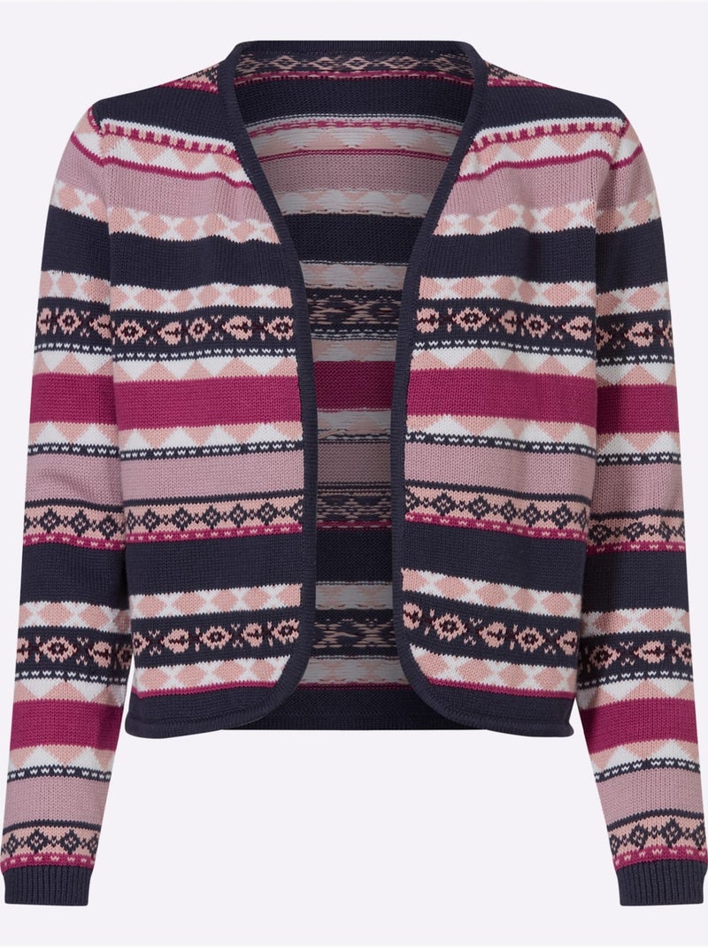 Gilet Jacquard Pur Coton - Taille Standard - Moda Vilona Bleu marine - Kiabi