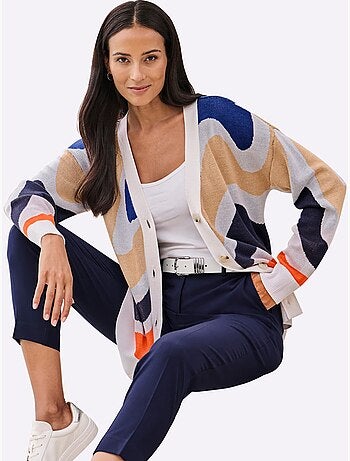 Gilet Jacquard Superbe Motif Jacquard - Taille Standard - Helline